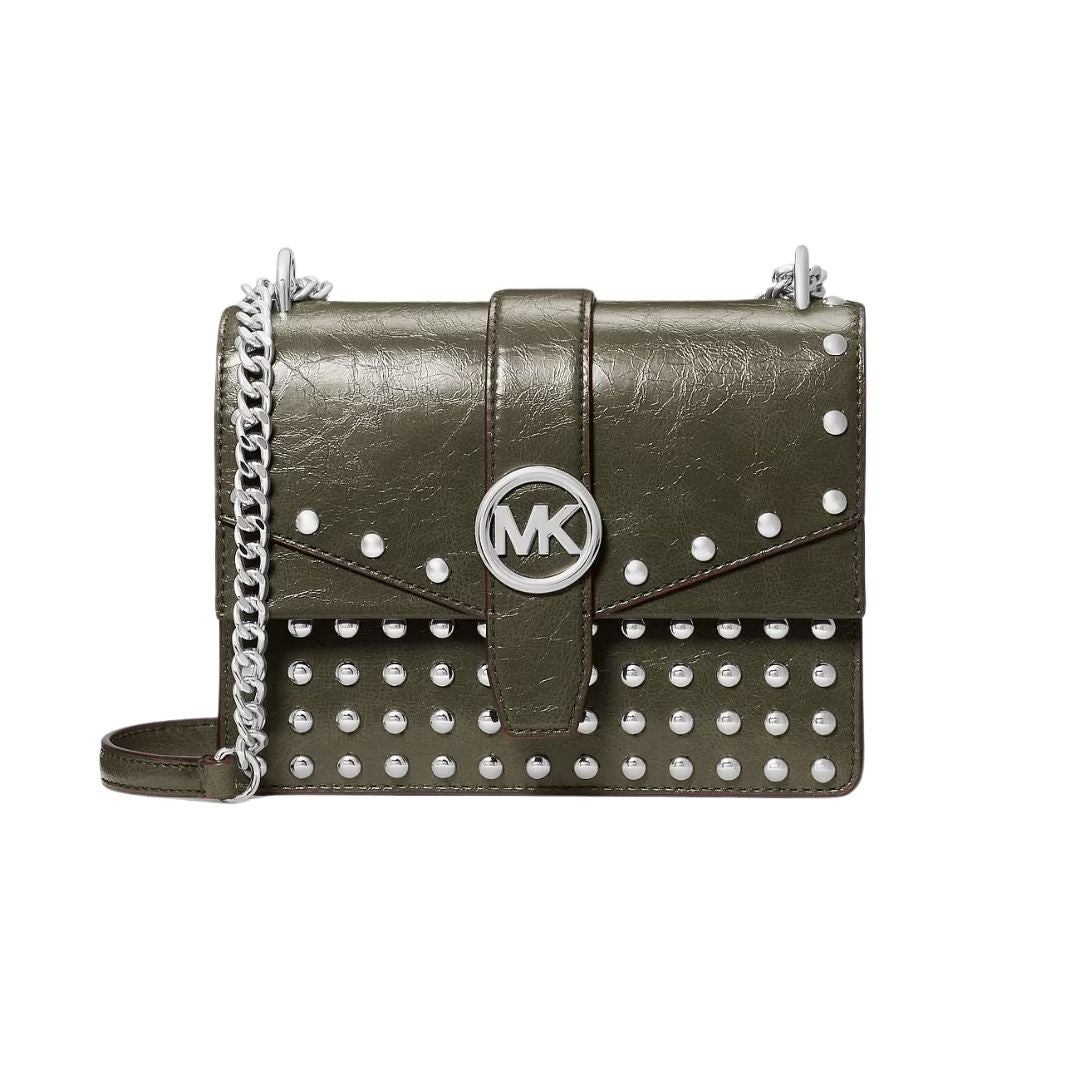 MK Greenwich Small Studded Distressed Crossbody Body