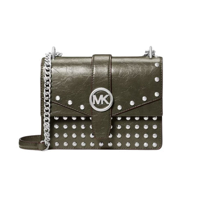 MK Greenwich Small Studded Distressed Crossbody Body