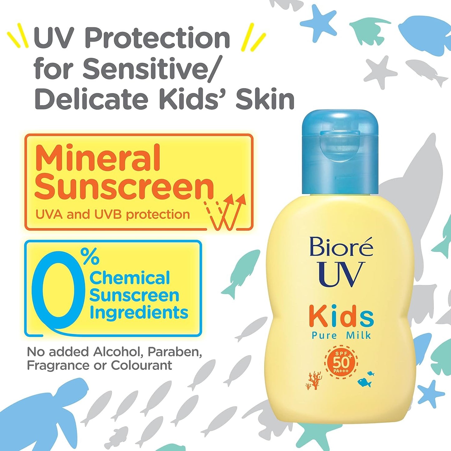Biore UV Kids Pure Milk Sunscreen - Unscented